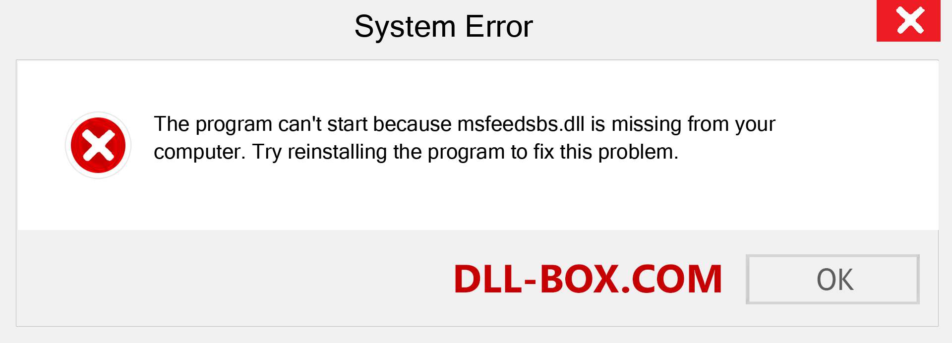  msfeedsbs.dll file is missing?. Download for Windows 7, 8, 10 - Fix  msfeedsbs dll Missing Error on Windows, photos, images