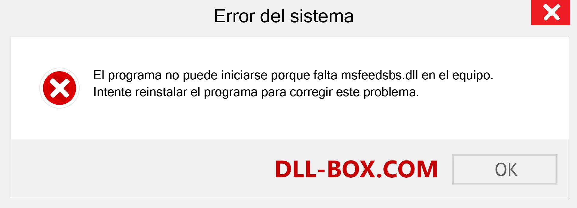 ¿Falta el archivo msfeedsbs.dll ?. Descargar para Windows 7, 8, 10 - Corregir msfeedsbs dll Missing Error en Windows, fotos, imágenes